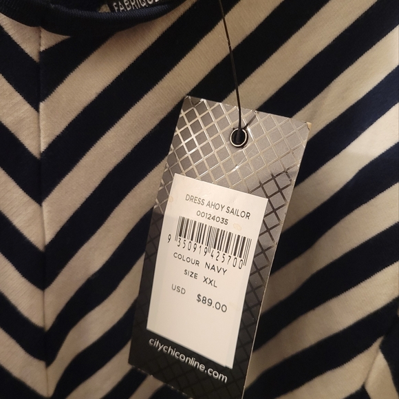 NWT City Chic xxl Navy Ahoy Sailor dress - Picture 6 of 8